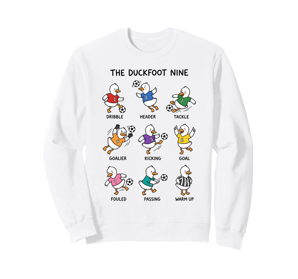 Soccer Duck Team Funny Duckfoot Nine Sweatshirt - Graphic Print for Adults