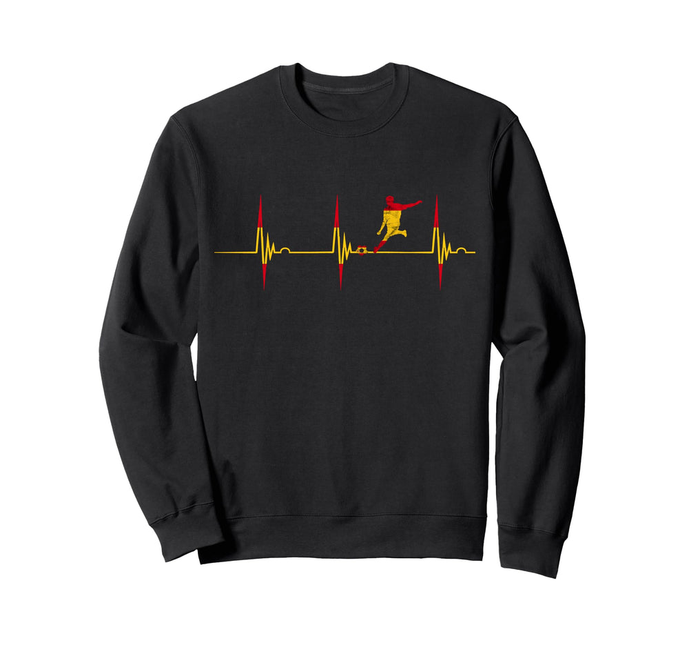 Spain Heartbeat Ekg Pulse Spanish Sweatshirt - Aesthetic Graphic Unisex