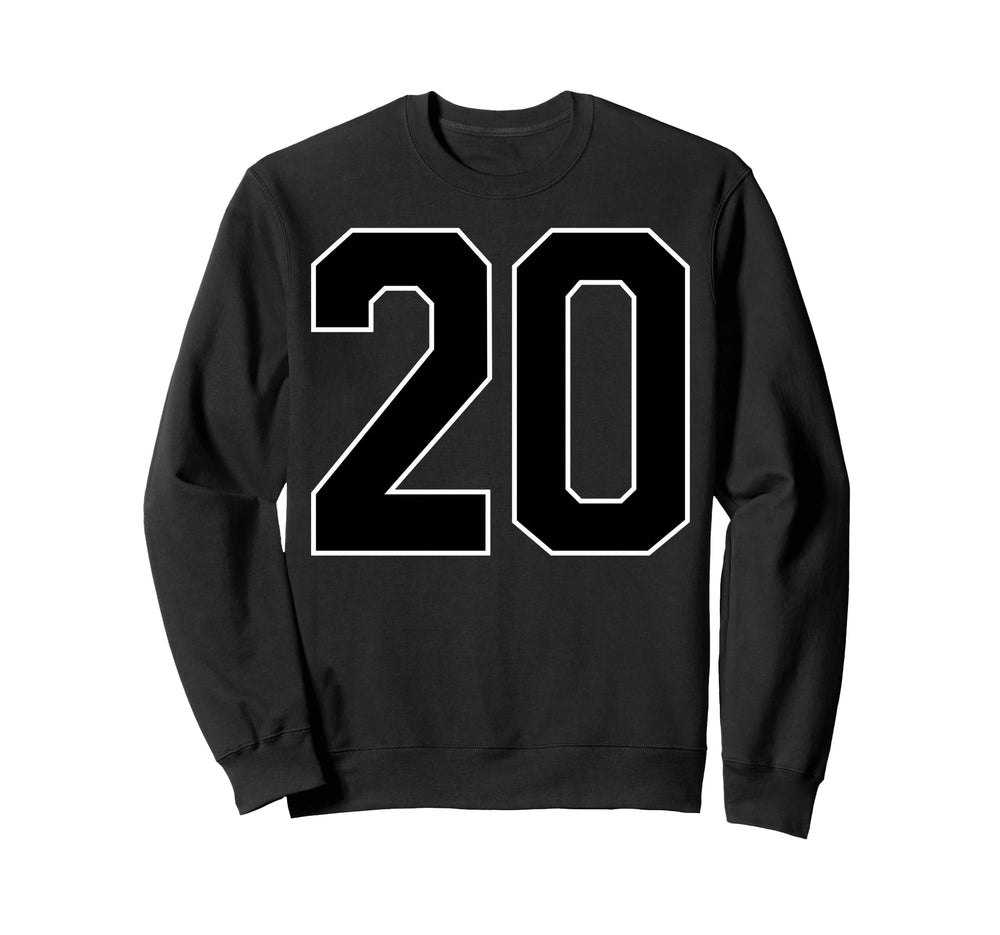 Black Sports Team Number 20 Fan Sweatshirt - Aesthetic Graphic Men Women