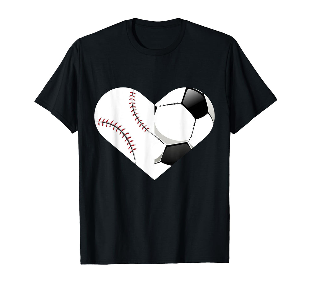 Soccer Baseball Heart Sports T-Shirt - Minimalist Print for Adults