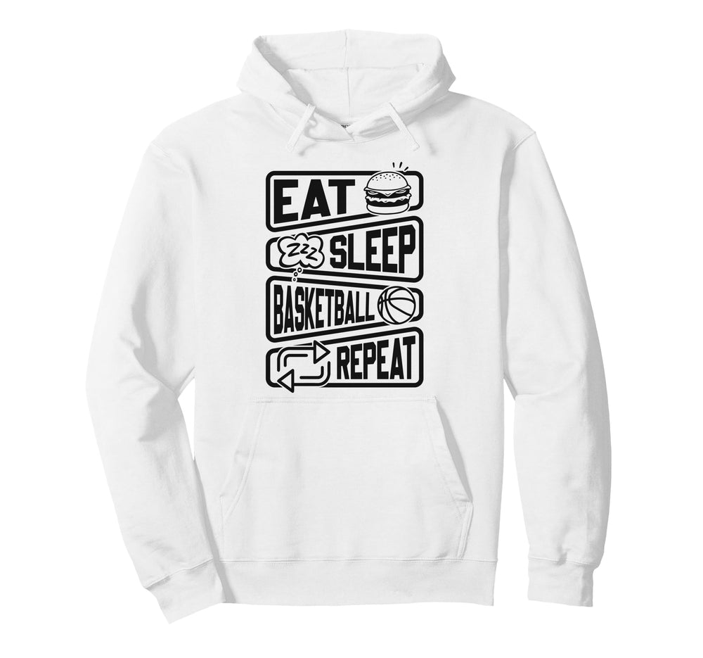 Eat Sleep Basketball Repeat Hoodie - Graphic Print for Adults