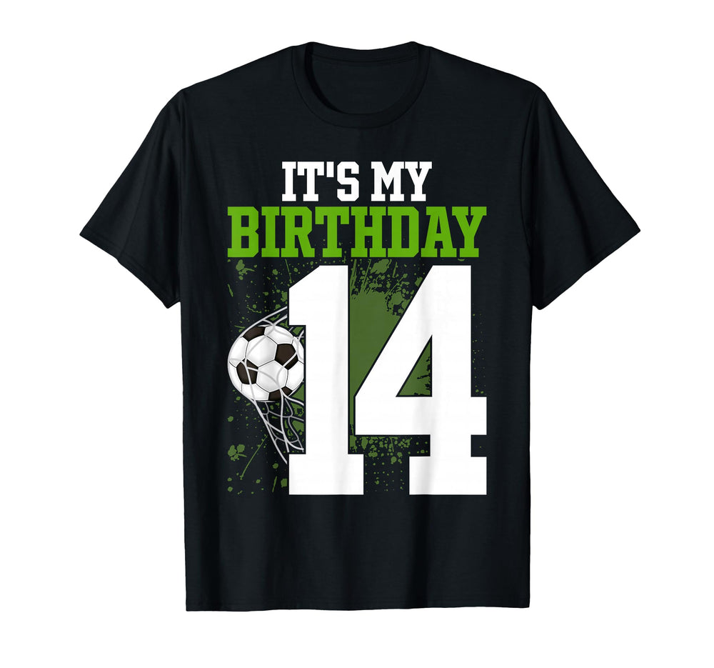 Its My 14Th Birthday Soccer Party T-Shirt - Aesthetic Graphic for Adults