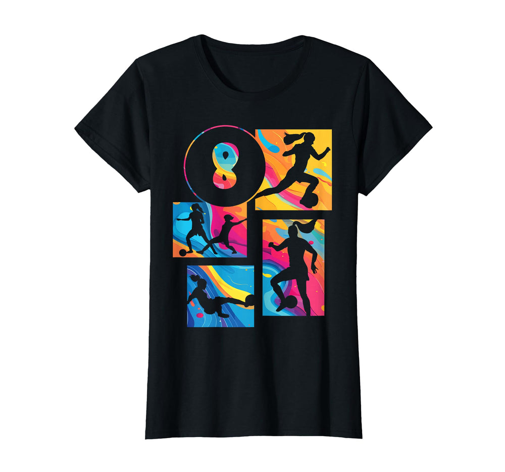 8Th Birthday Soccer Player Football T-Shirt - Casual Everyday Wear Unisex