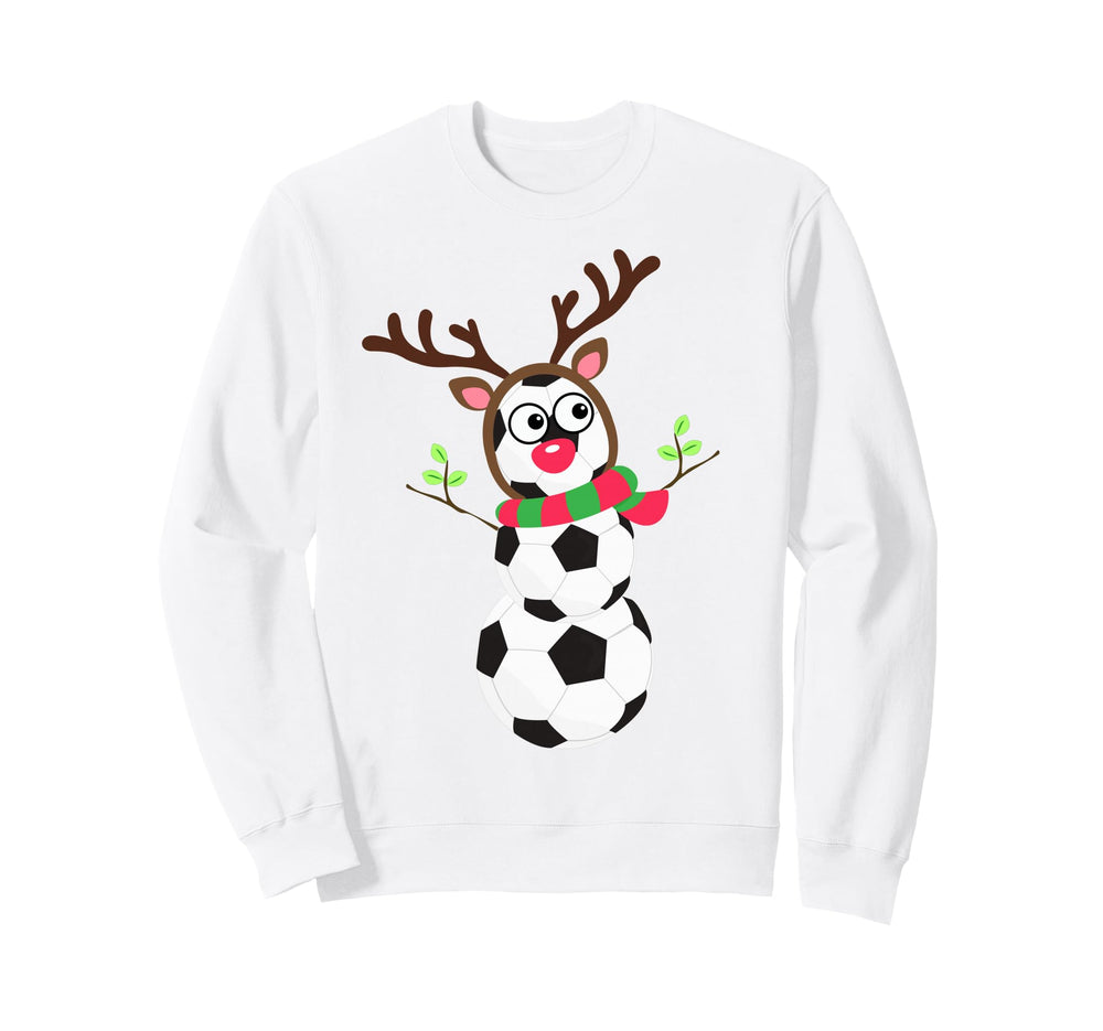 Soccer Balls Snowman Winter Sweatshirt - Aesthetic Graphic for Adults