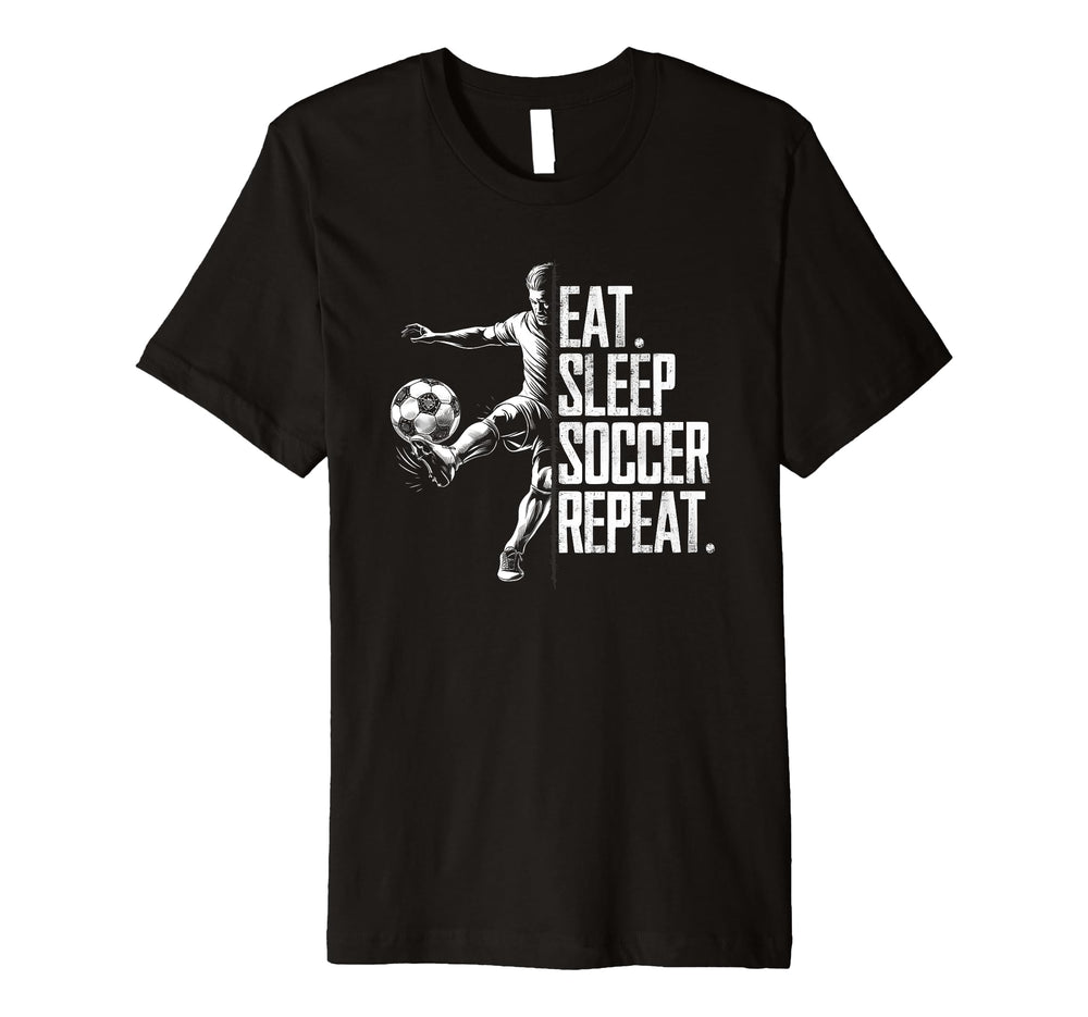 Eat Sleep Soccer Repeat Athletic T-Shirt - Aesthetic Graphic for Adults