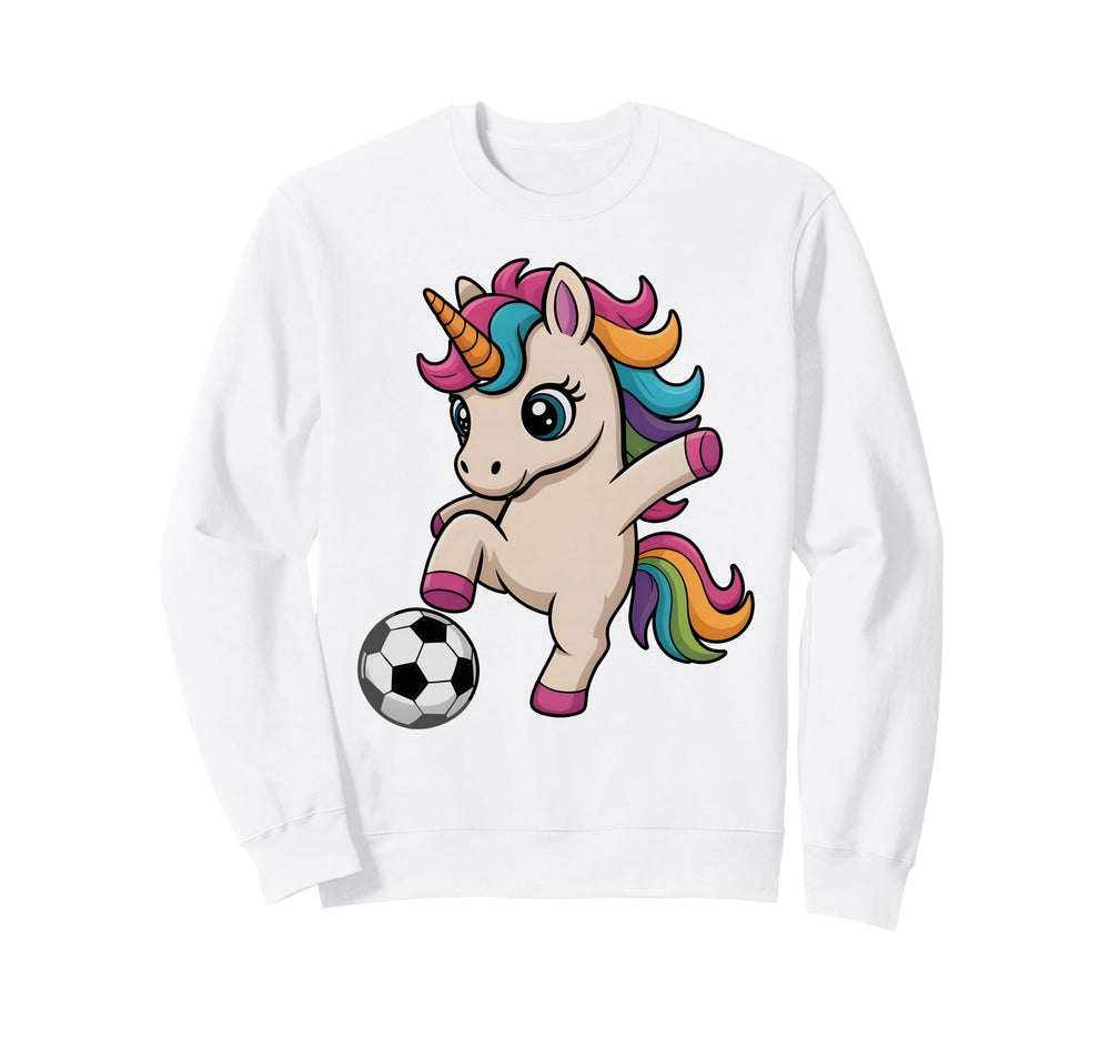 Unicorn Soccer Just Who Loves Sweatshirt - Minimalist Print for Adults