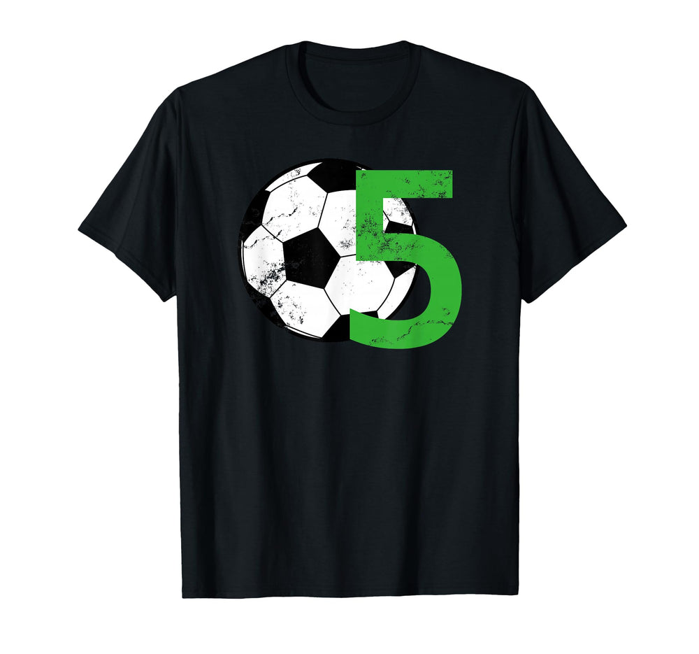 5Th Birthday Soccer 5 Years Old Soccer T-Shirt - Trendy Graphic Unisex