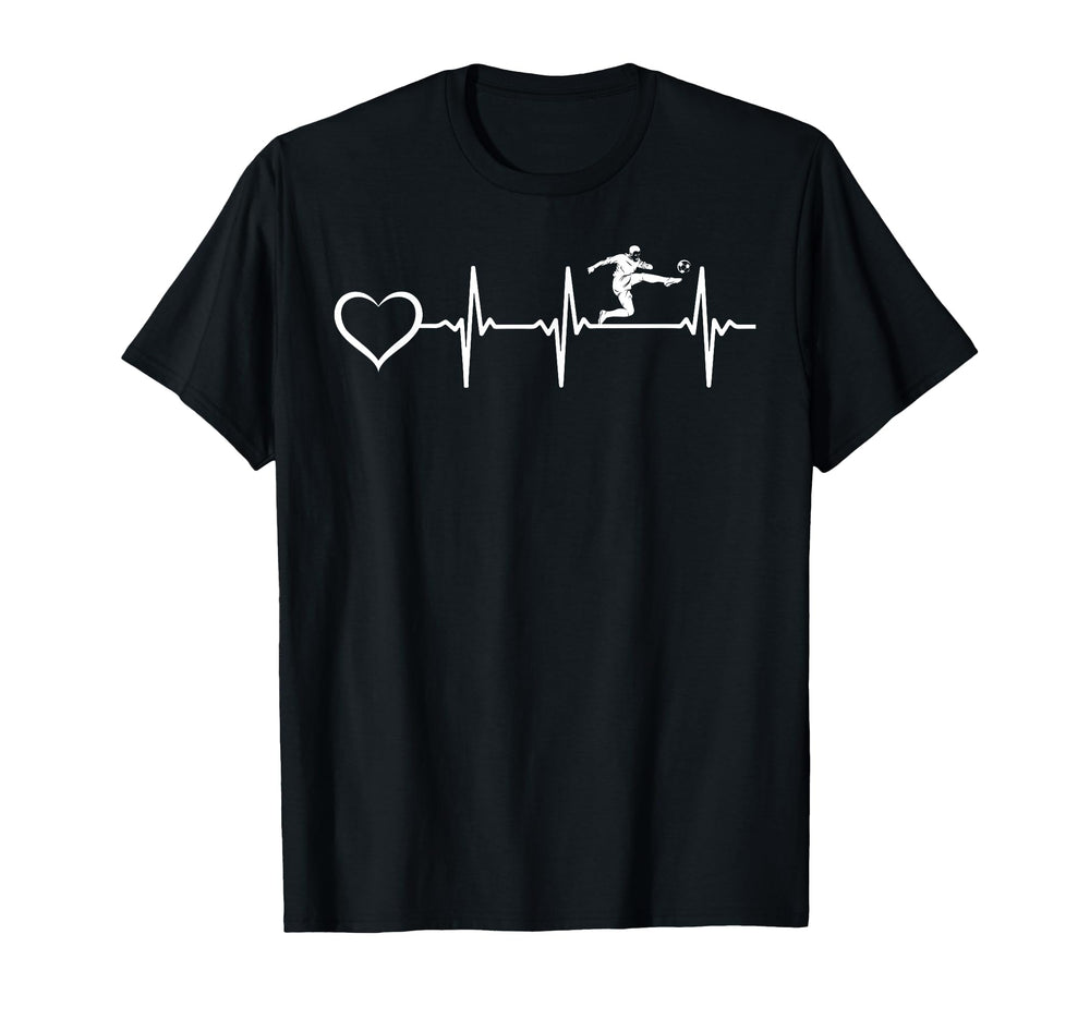 Soccer Heartbeat Heart Soccer Player T-Shirt - Novelty Apparel Men Women