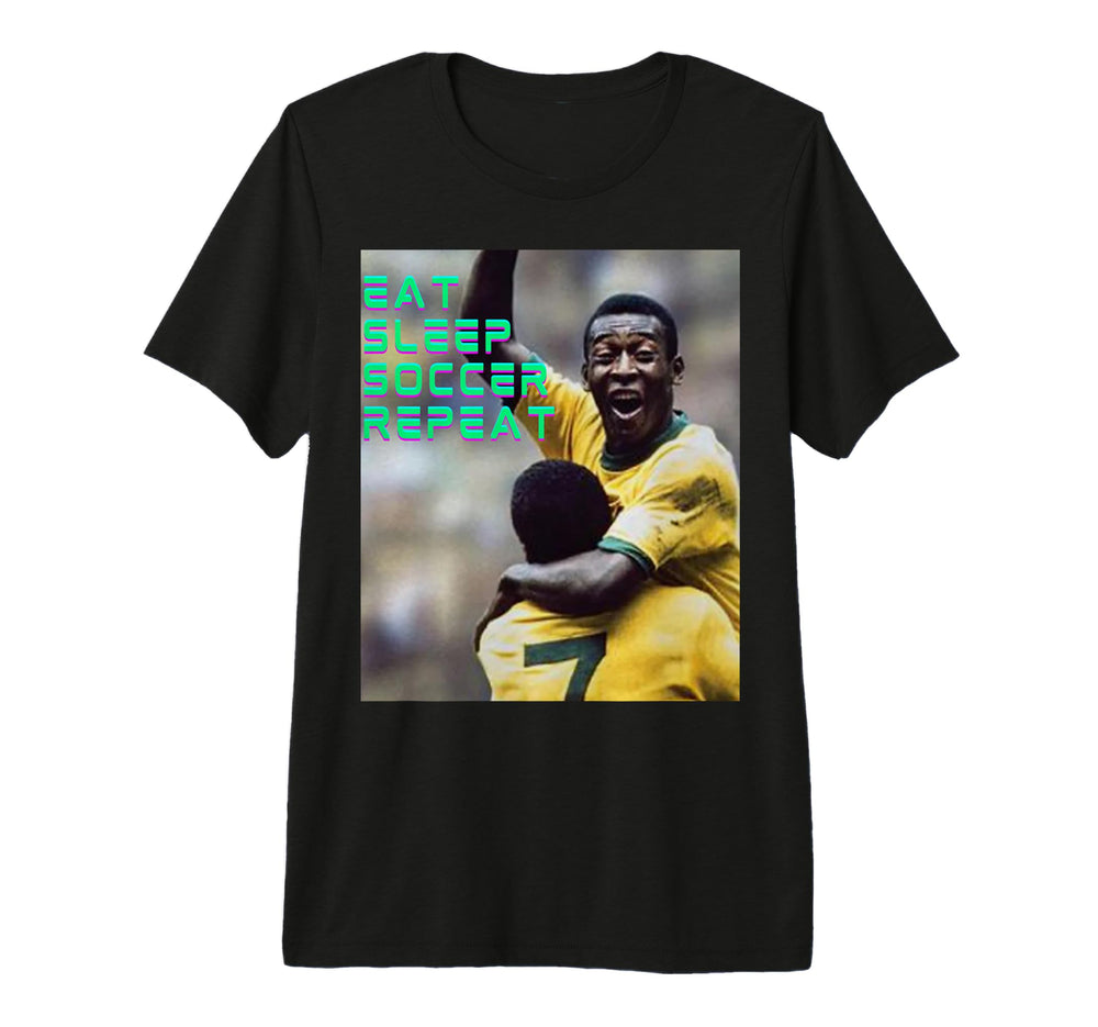 Eat Sleep Soccer Repeat Tri Blend T-Shirt - Aesthetic Graphic for Adults