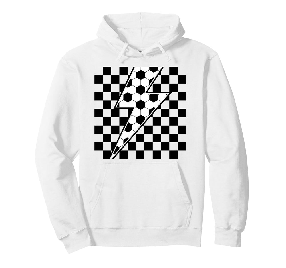 Lightning Bolt Checkered Aesthetic Hoodie - Novelty Apparel Men Women