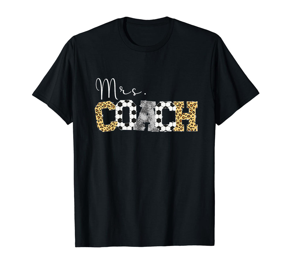 Mrs Coach Leopard Soccer Coach Wife T-Shirt - Streetwear Style Men Women