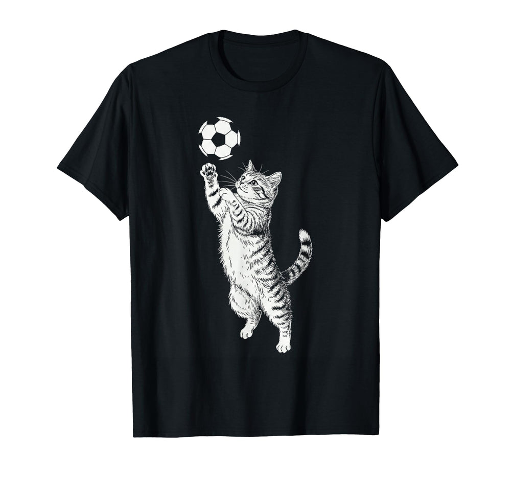Black And White Tabby Cat Kitten Playing T-Shirt - Trendy Graphic Unisex