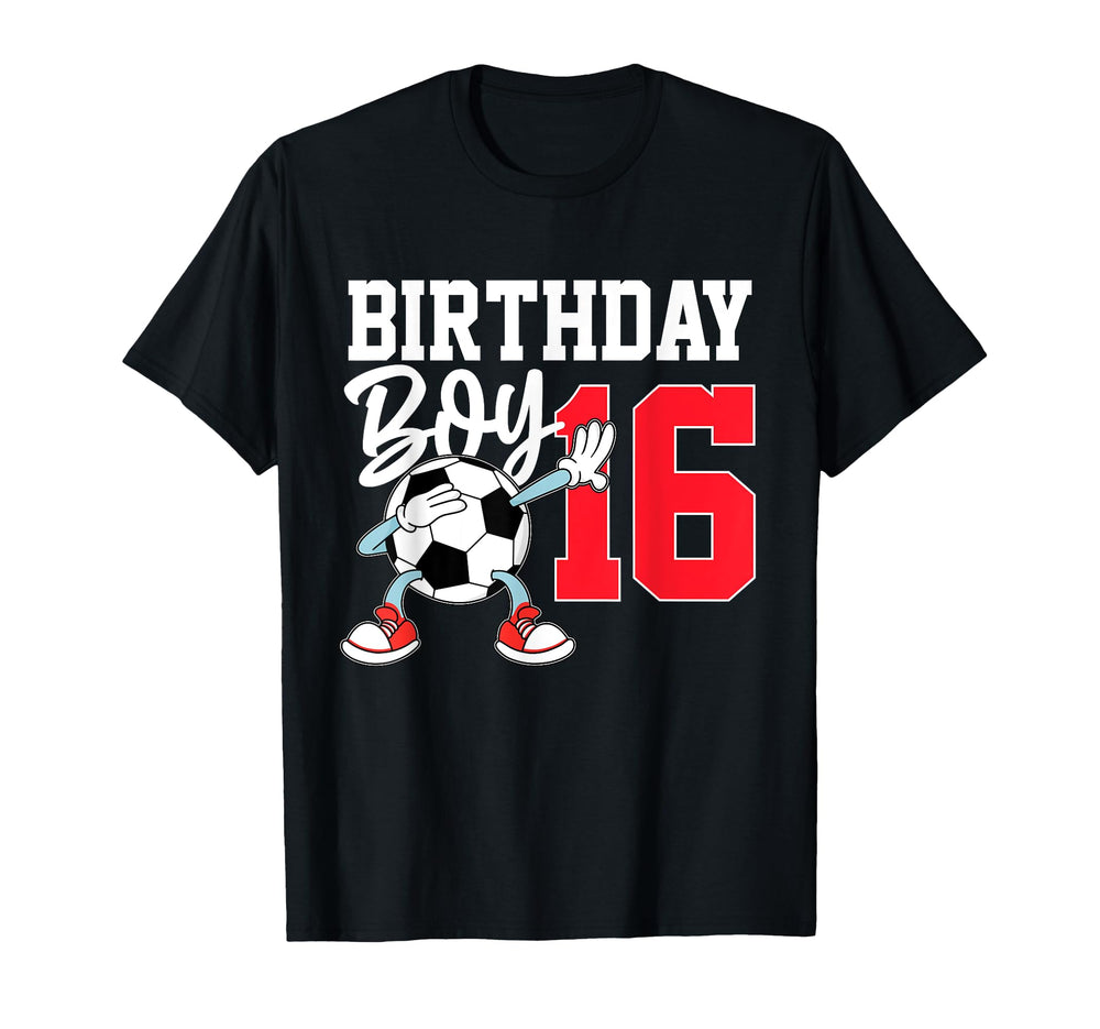 16Th Birthday Football Soccer 16 Year T-Shirt - Custom Art Print Men Women