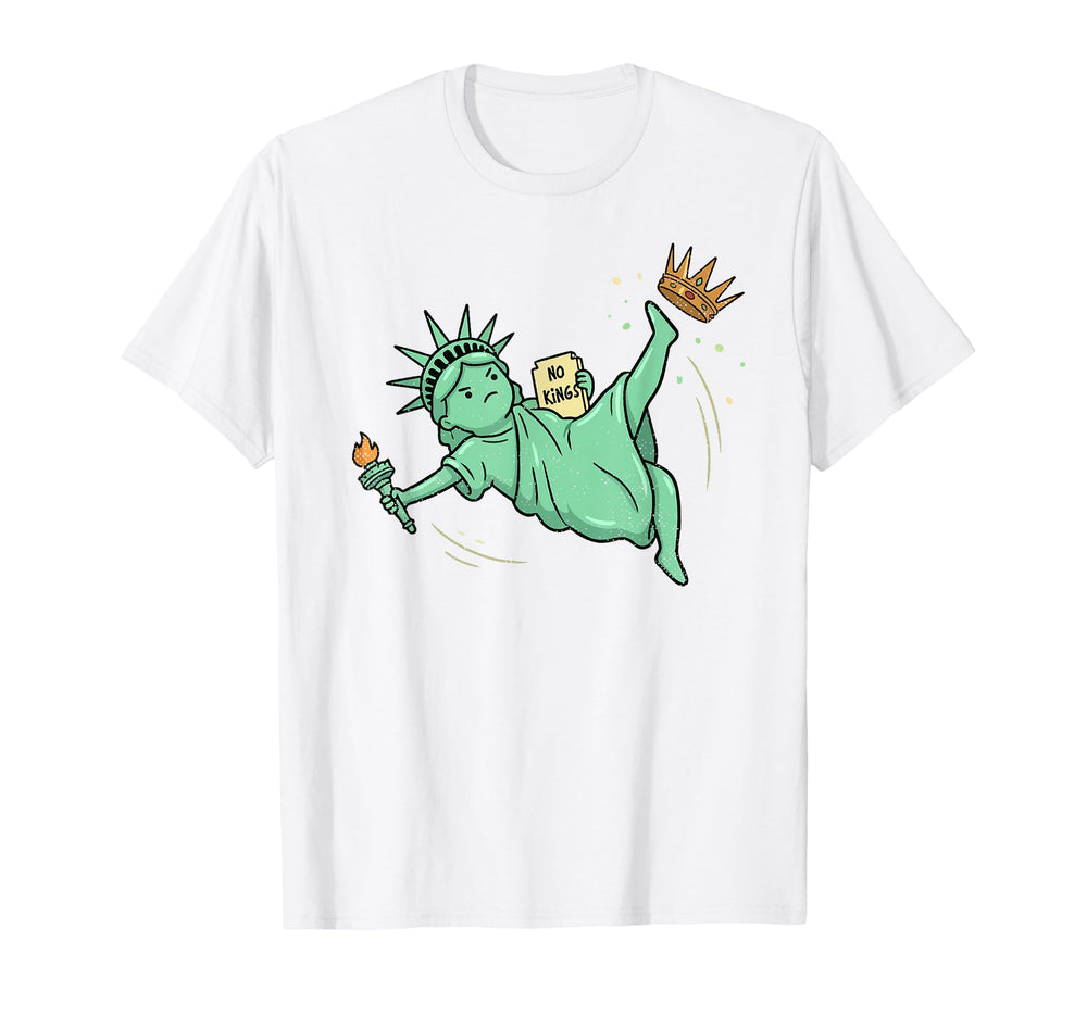No Kings Statue Liberty Soccer T-Shirt - Aesthetic Graphic Men Women