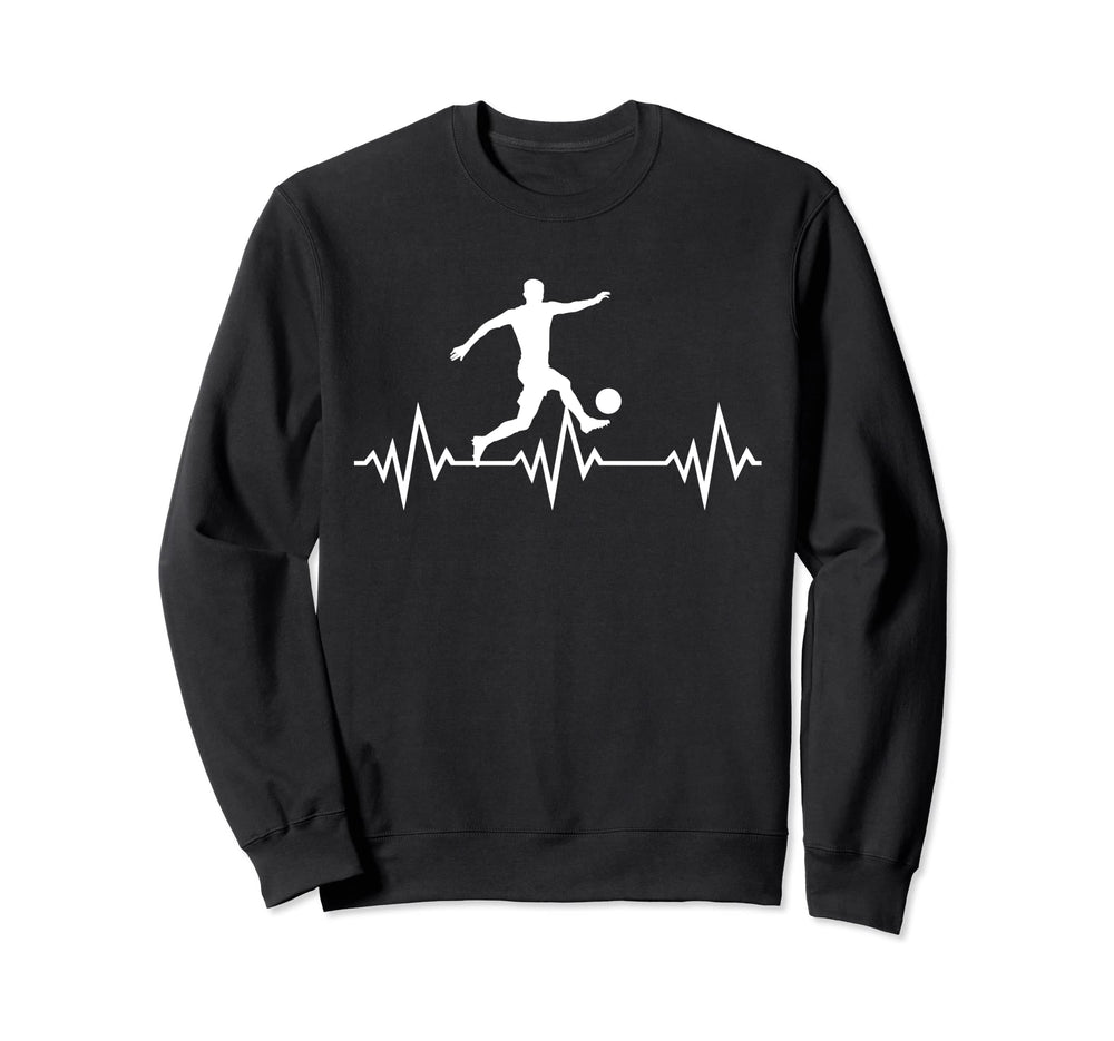 Soccer Heartbeat Heartbeat Soccer Sweatshirt - Minimalist Print for Adults