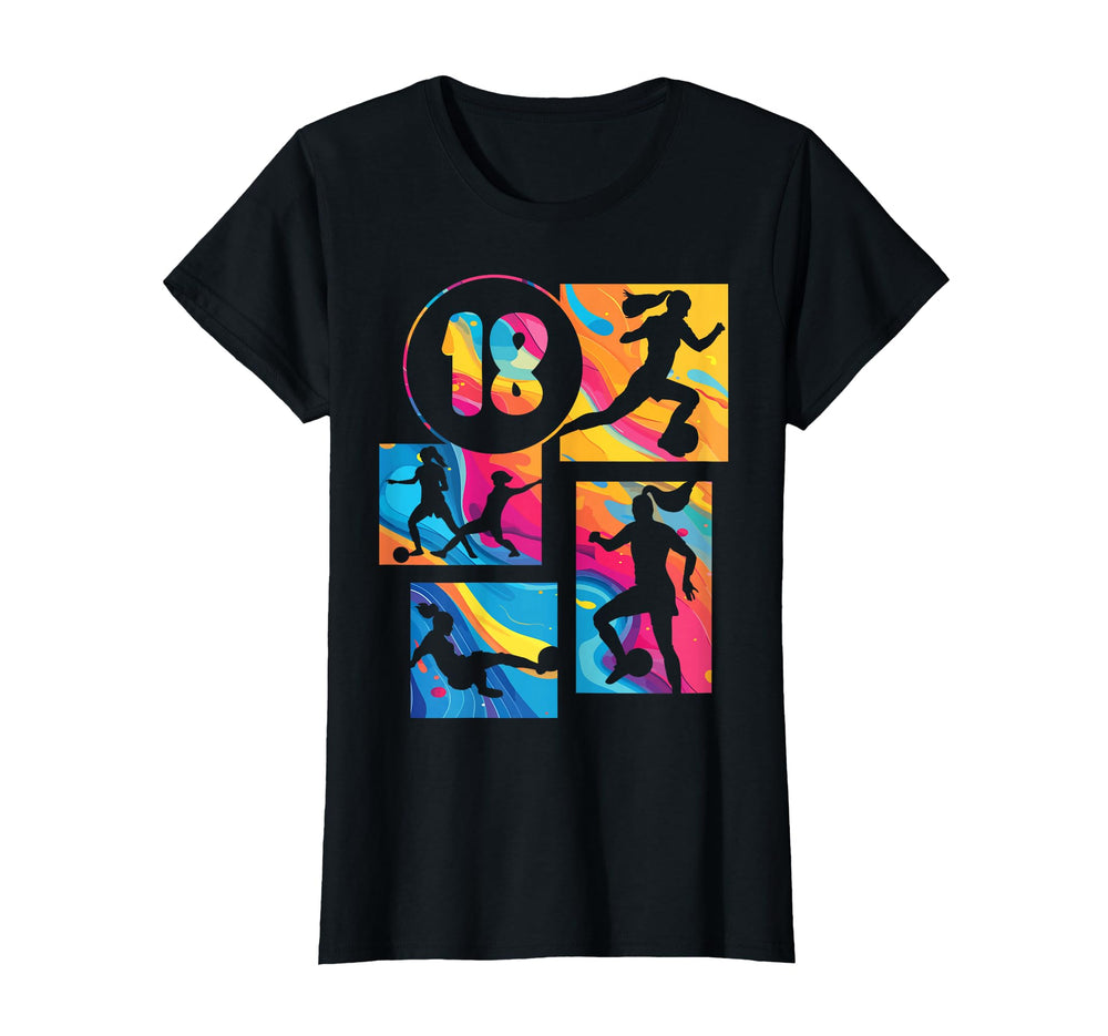 18Th Birthday Soccer Player T-Shirt - Casual Everyday Wear Men Women