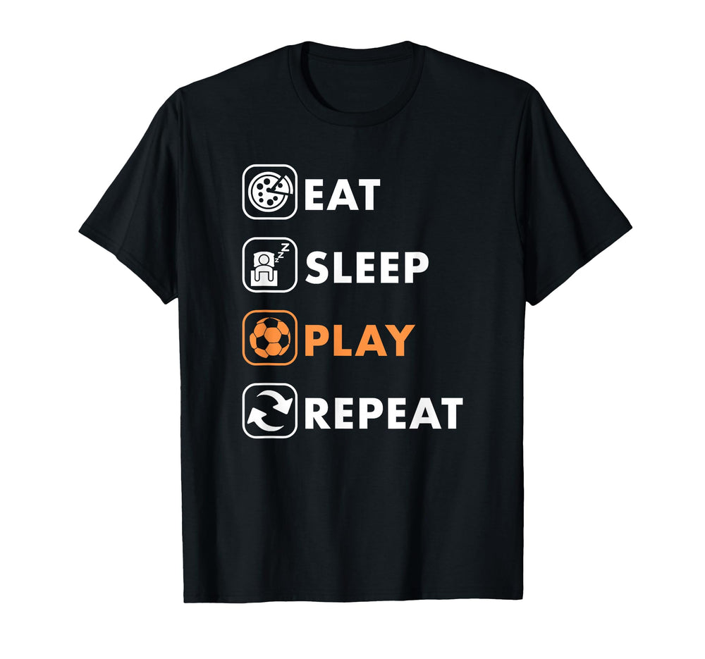 Trendy Eat Sleep Soccer Repeat List T-Shirt - Trendy Graphic Men Women