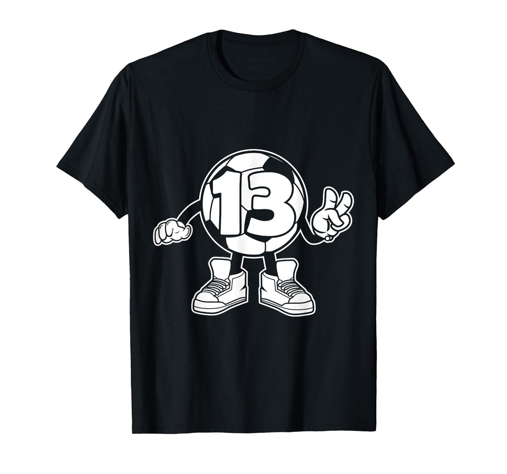 Number 13 Soccer 13Th Birthday T-Shirt - Aesthetic Graphic Men Women