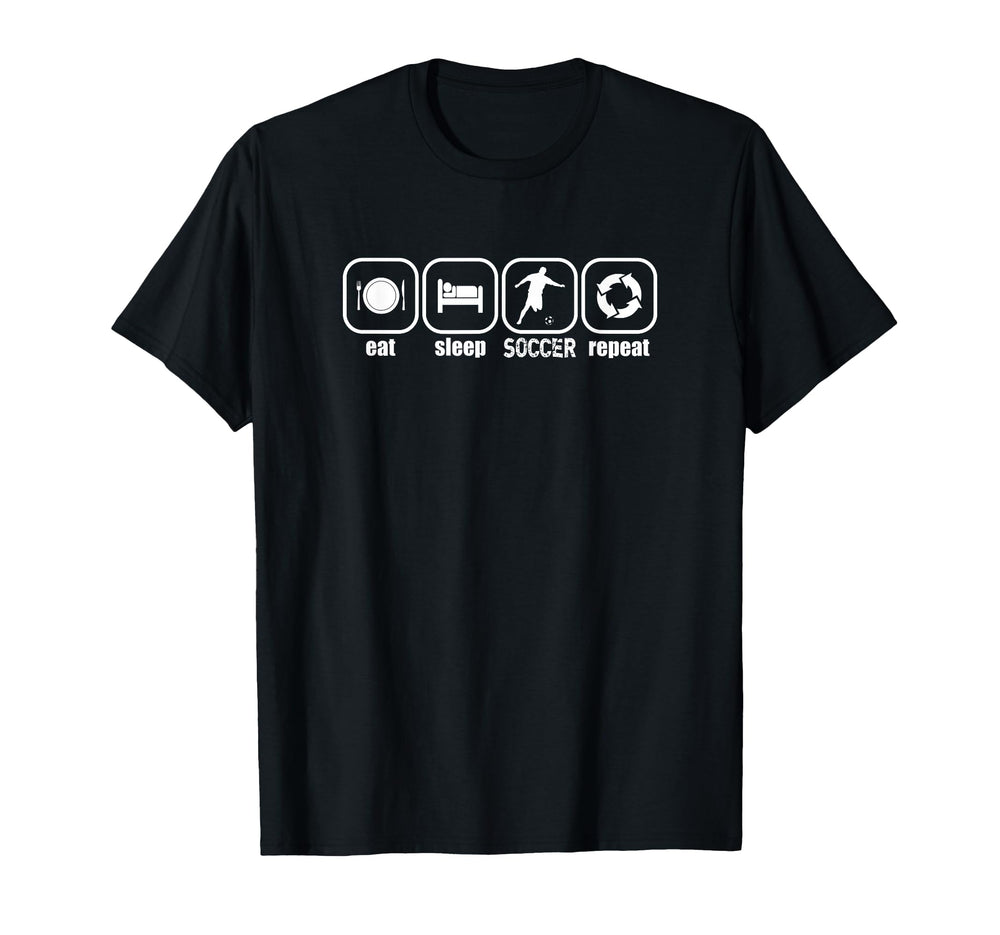 Eat Sleep Soccer Repeat Funny T-Shirt - Aesthetic Graphic for Adults