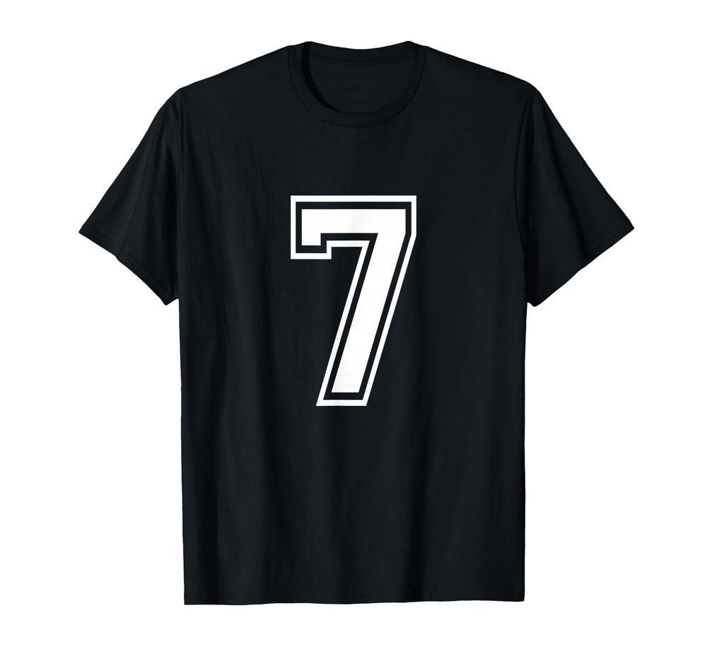 Number 7 Varsity Sports Team Jersey 7Th T-Shirt - Custom Art Print Unisex
