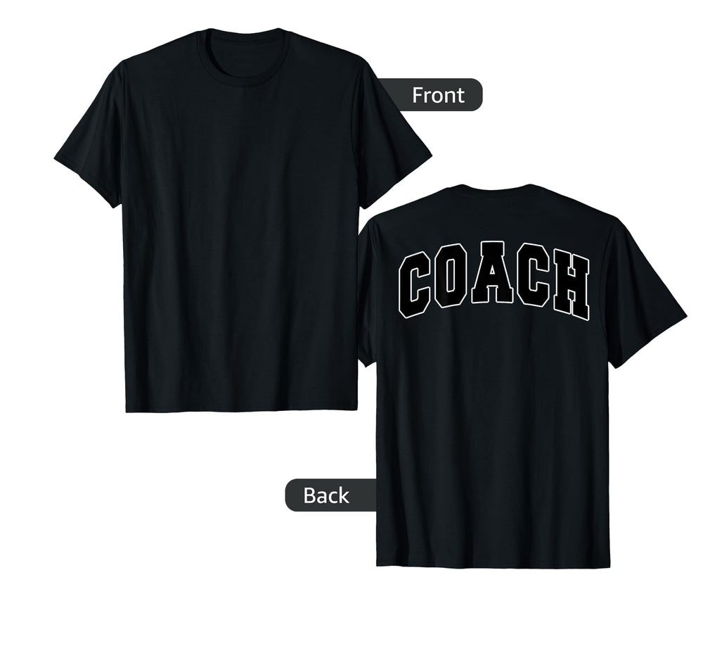 Coach Sports Trainer Varsity Team Black T-Shirt - Graphic Print Men Women