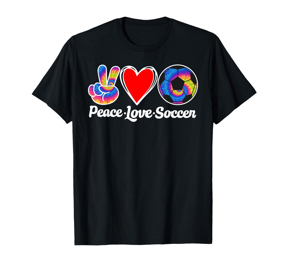 Peace Love Soccer Heart Ball Gift Love T-Shirt - Trendy Graphic for Adults