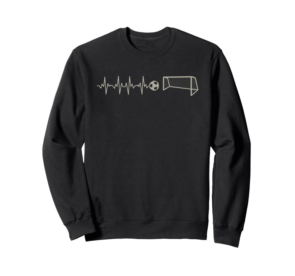 Funny Soccer Heartbeat Ecg Football Sweatshirt - Unique Graphic Men Women
