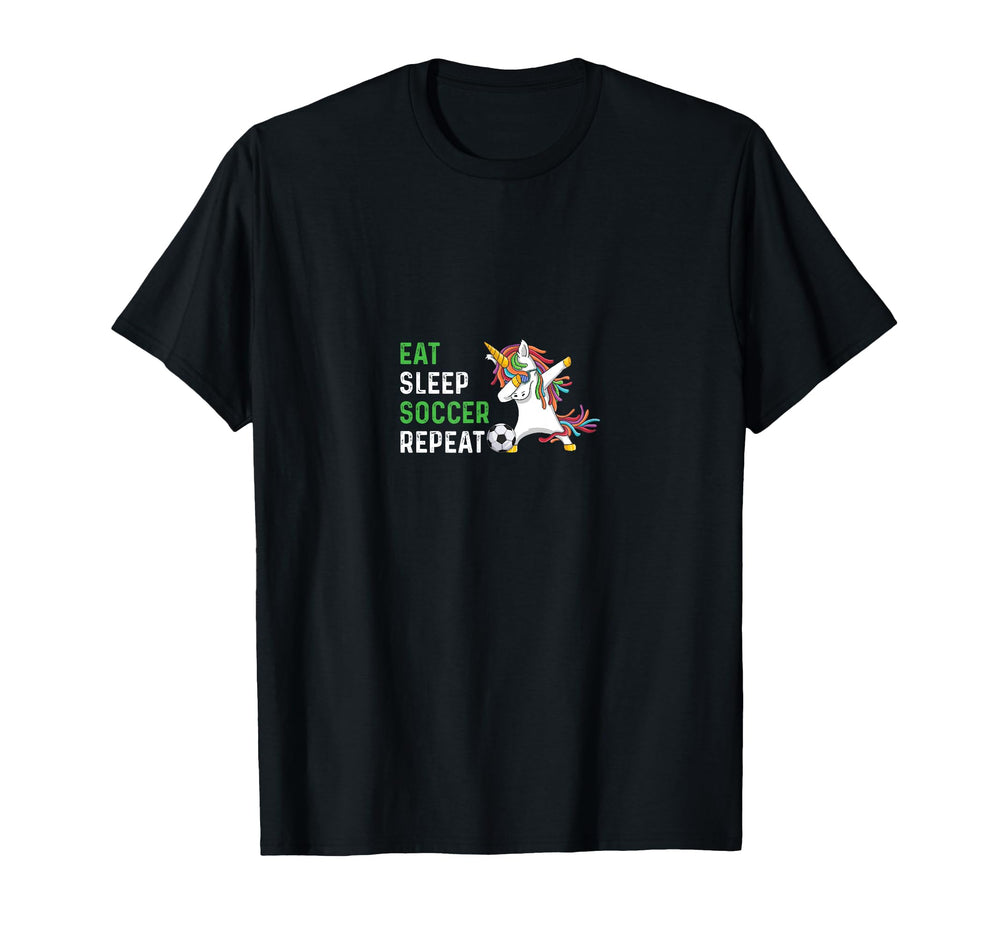 Funny Eat Sleep Soccer Repeat T-Shirt - Graphic Print Unisex