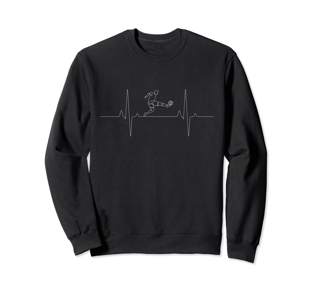 Soccer Ball Heartbeat Soccer Players Sweatshirt - Unique Graphic Men Women