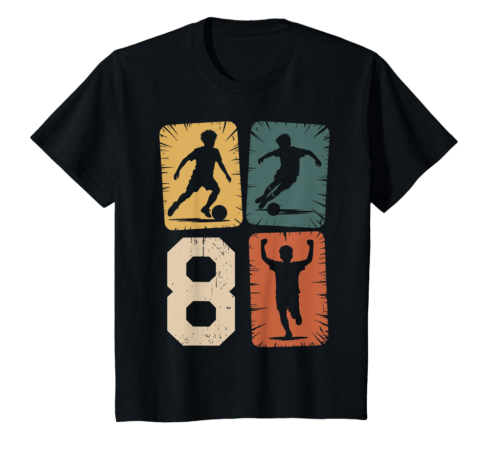 8Th Birthday 8 Soccer Player Soccer T-Shirt - Custom Art Print Men Women