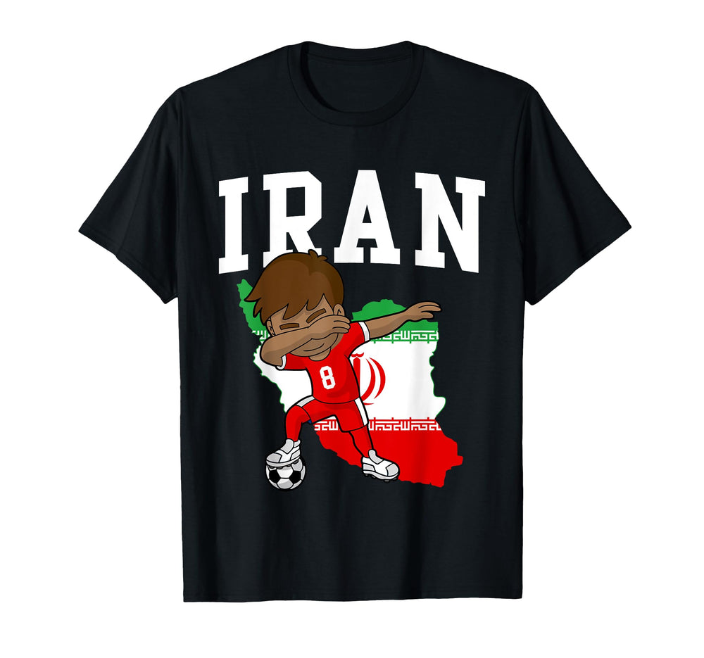 Iran Soccer Iranian Football Dabbing T-Shirt - Novelty Apparel Unisex