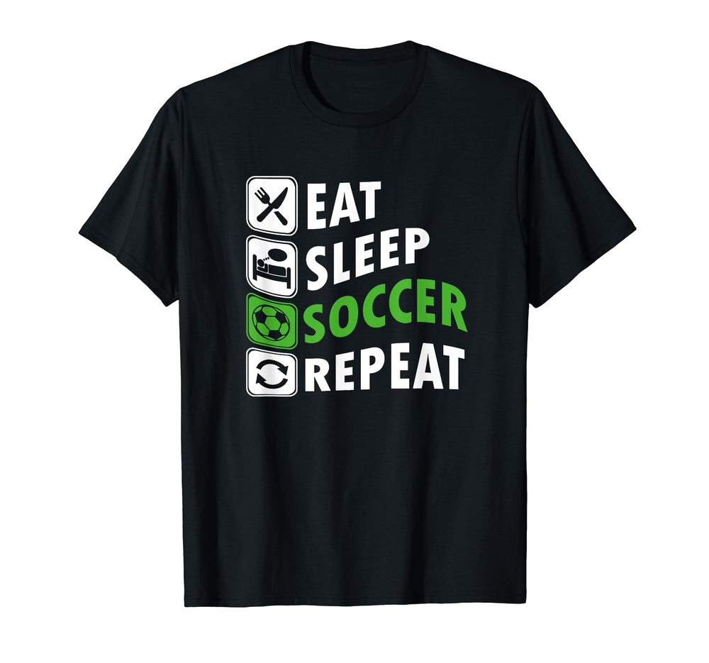 Eat Sleep Soccer Repeat Soccer Player T-Shirt - Trendy Graphic for Adults