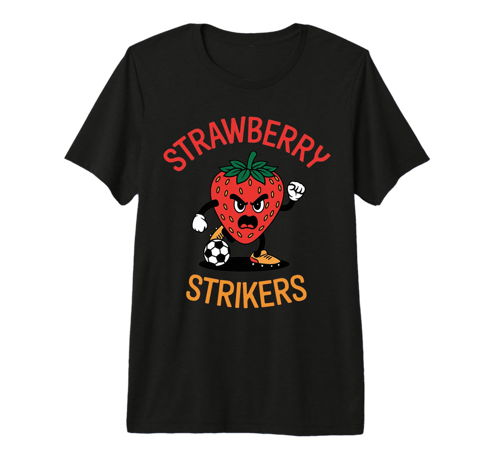 Strawberry Strikers Funny Soccer T-Shirt - Minimalist Print Unisex