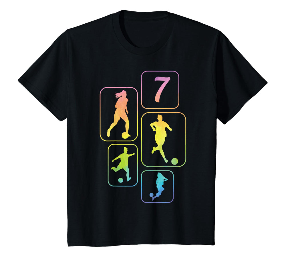 7Th Birthday Soccer Player Football T-Shirt - Casual Everyday Wear Unisex