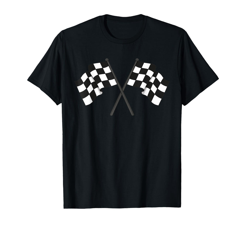 Checkered Black And White Pattern Co T-Shirt - Fun Novelty Design Unisex