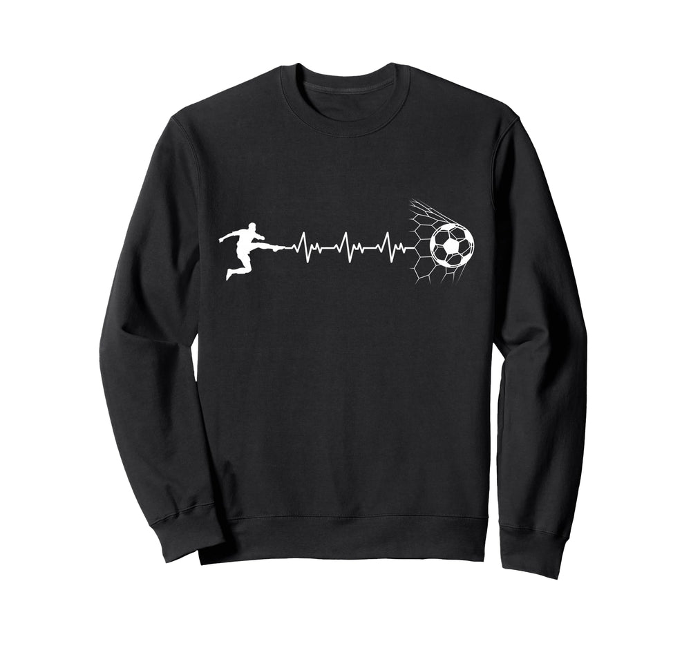Funny Soccer Player Heart Pulse Sweatshirt - Fun Novelty Design for Adults