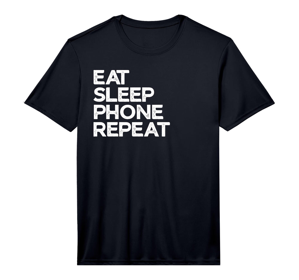 Eat Sleep Phone Repeat Performance T-Shirt - Graphic Print Unisex
