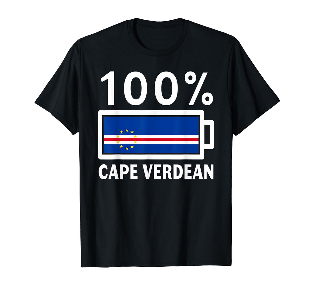 Cape Verde Flag 100 Cape Verdean Battery T-Shirt - Unique Graphic Unisex