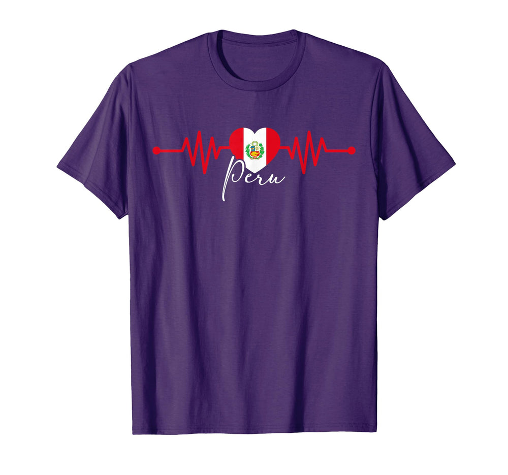 Peru Heritage Roots Proud Heartbeat T-Shirt - Streetwear Style Unisex