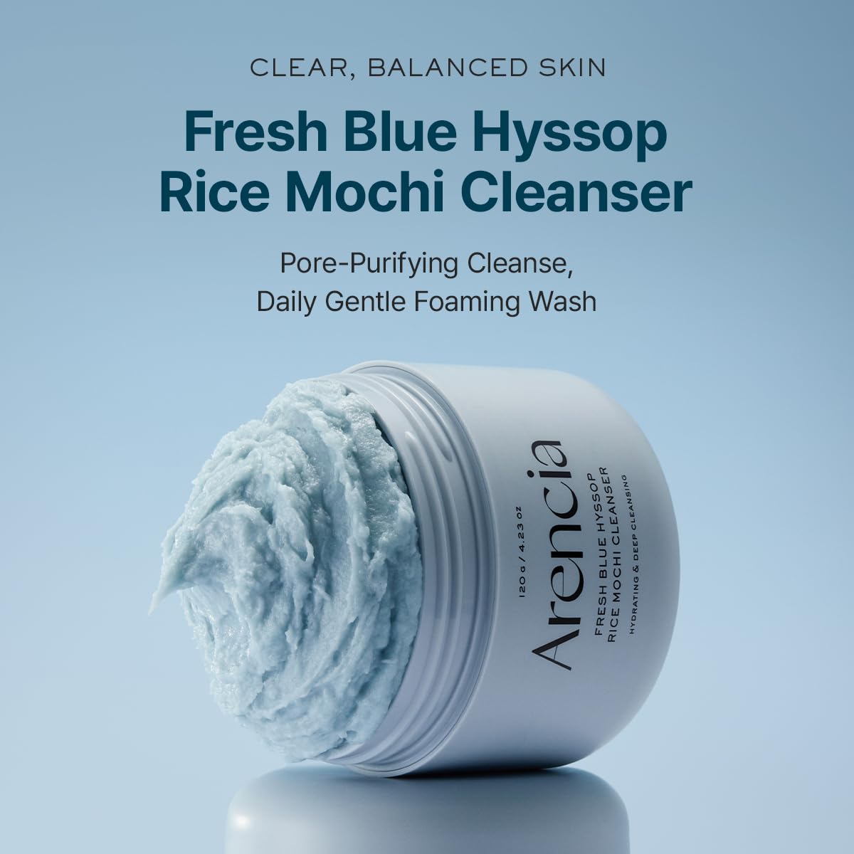 Arencia Fresh Blue Hyssop Rice Mochi Cleanser - Snipetell
