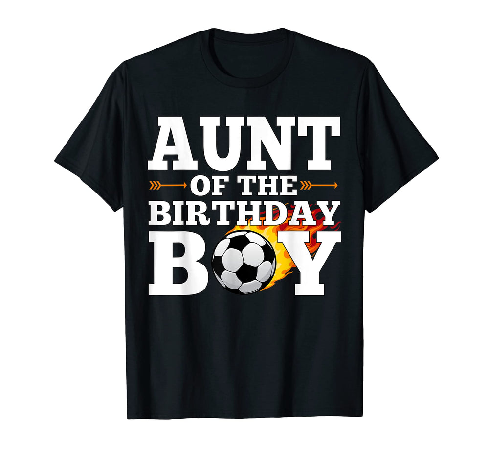 Aunt Birthday Soccer Matching Family T-Shirt - Graphic Print Unisex