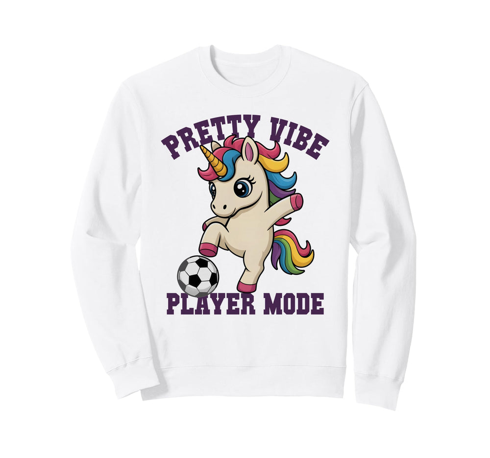 Soccer Pretty Vibe Unicorn Player Sweatshirt - Aesthetic Graphic Men Women