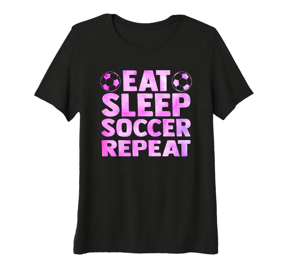 Eat Sleep Soccer Repeat Sport Tri T-Shirt - Novelty Apparel for Adults