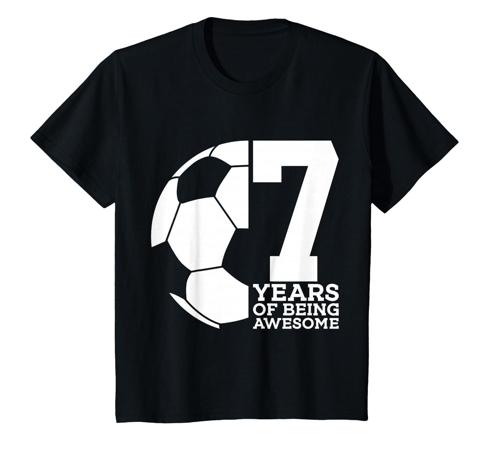 7 Years Being Awesome Soccer 7Th Birthday T-Shirt - Novelty Apparel Unisex