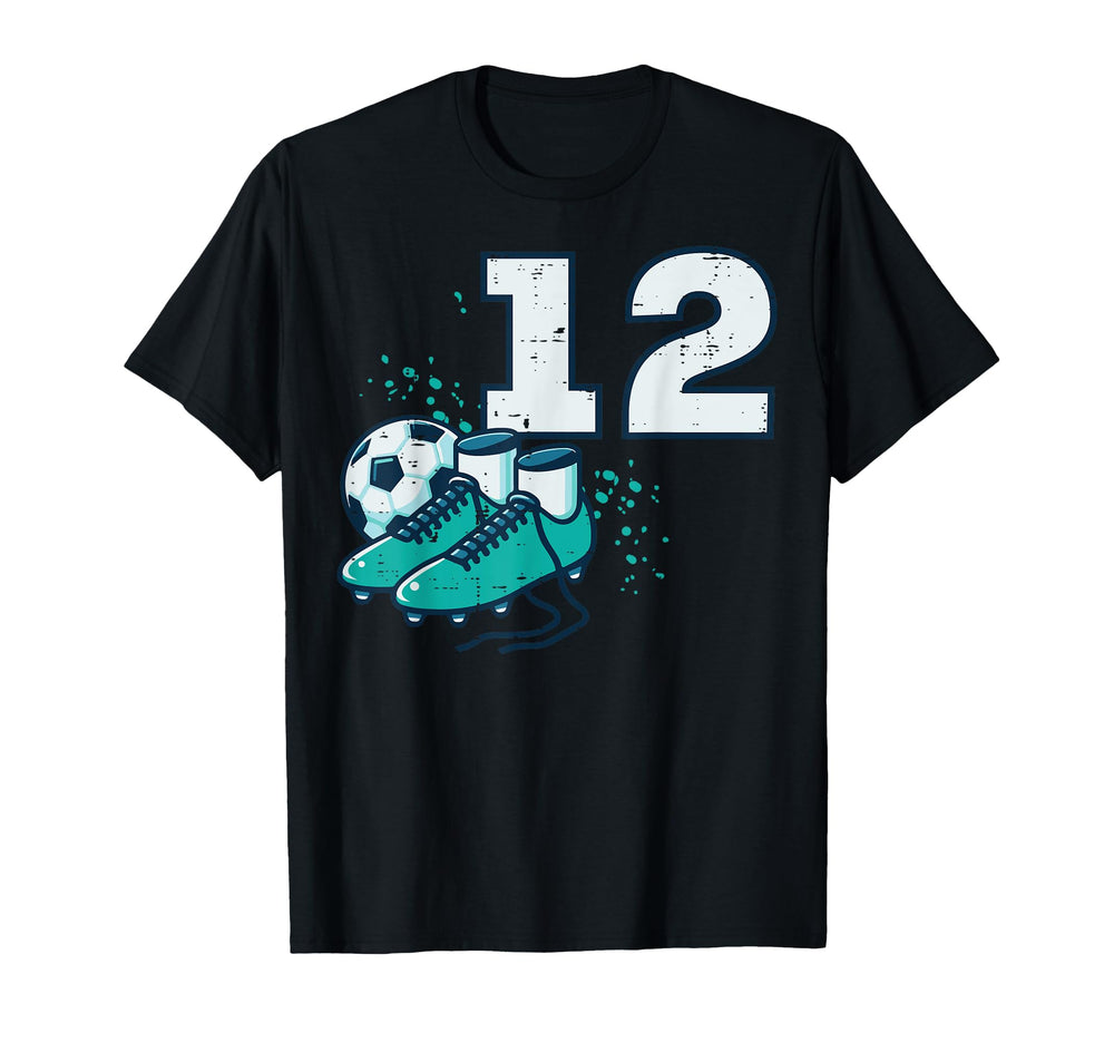 12Th Birthday Soccer Ball Shoes Football T-Shirt - Trendy Graphic Unisex