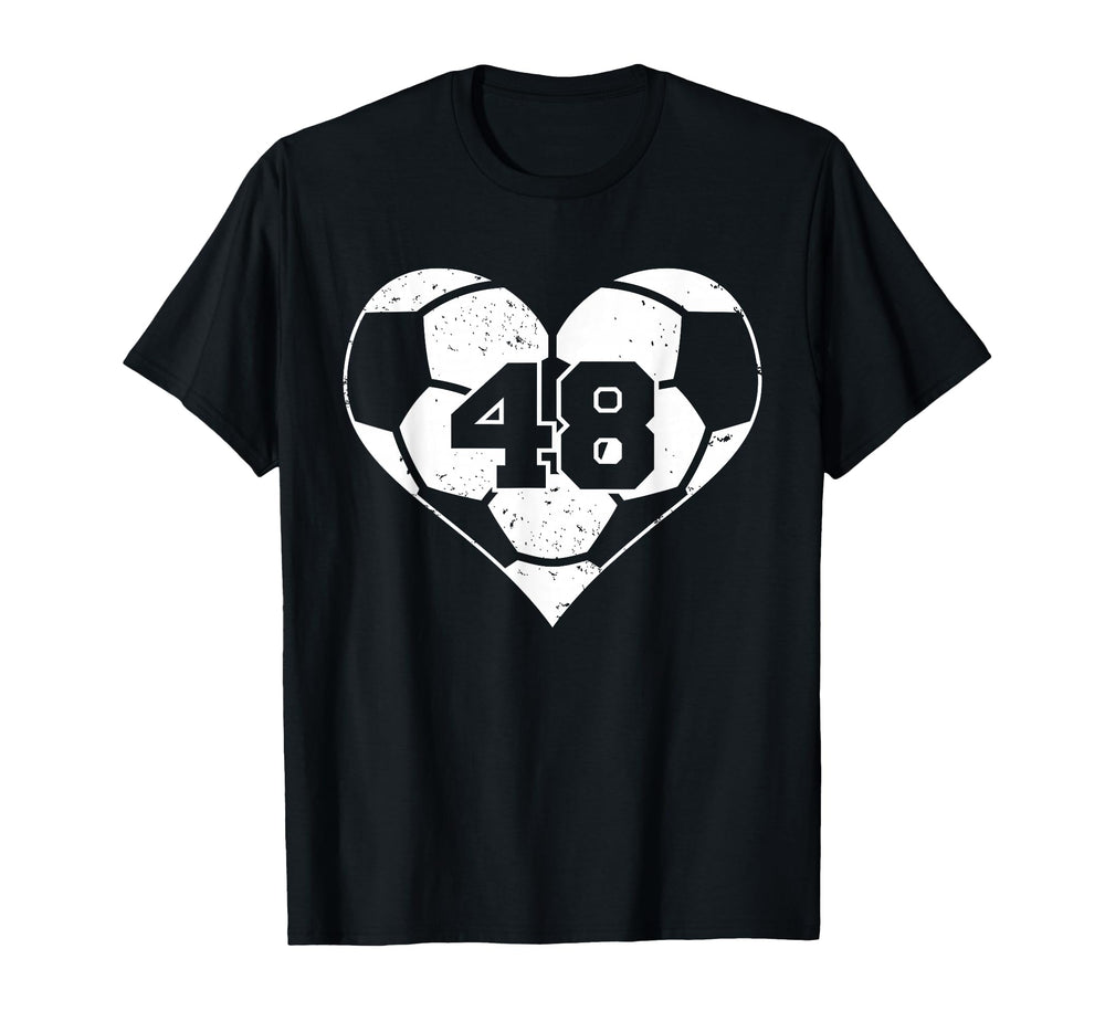 Soccer Heart Number 48 Jersey Sports Fan T-Shirt - Custom Art Print Unisex