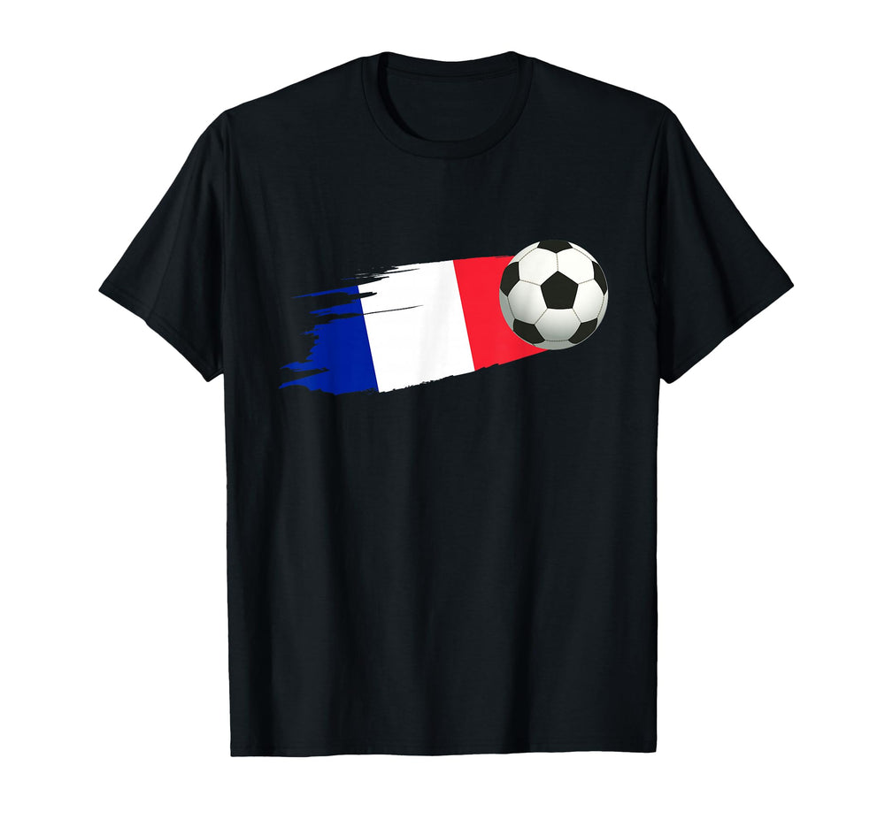 France Soccer Ball France Flag Jersey T-Shirt - Graphic Print Unisex