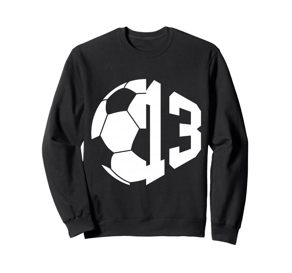 Number 13 Years Soccer 13Th Birthday Sweatshirt - Graphic Print Unisex