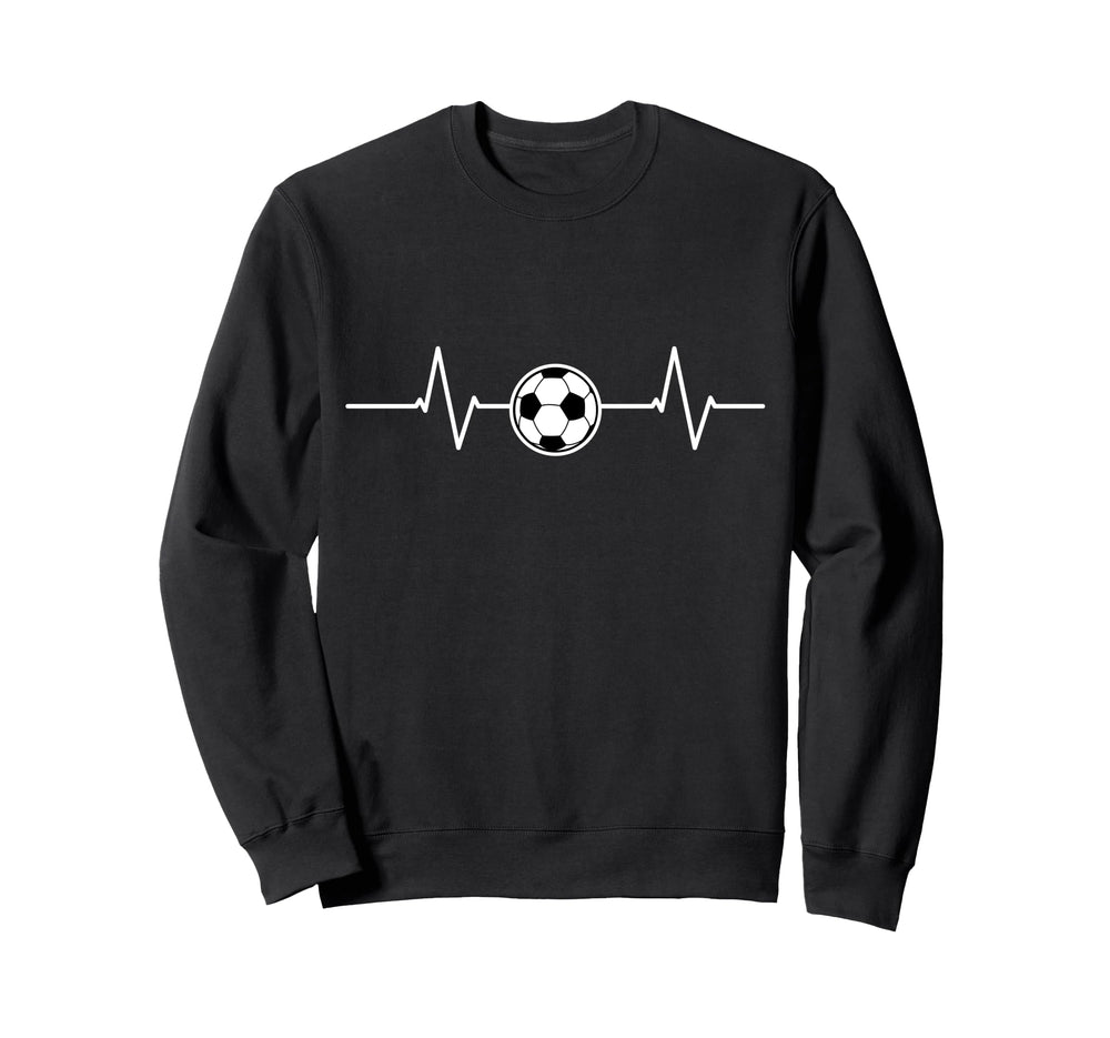 Soccer Heartbeat Funny Football Sweatshirt - Fun Novelty Design for Adults