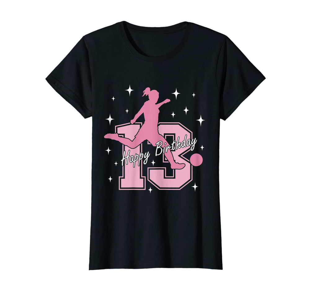 13Th Birthday Soccer Playing T-Shirt - Minimalist Print Unisex